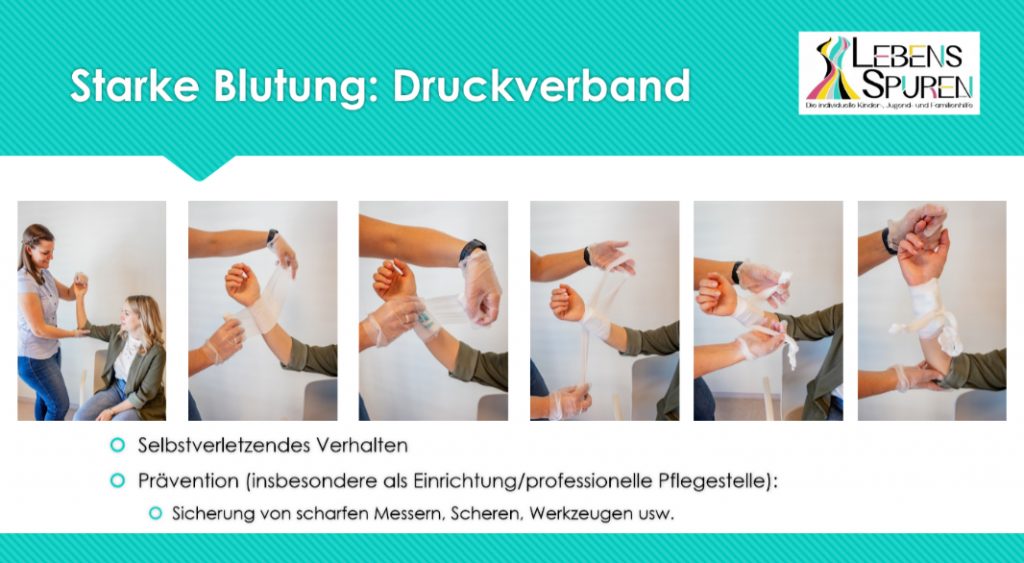 Erste Hilfe LebensSpuren Druckverband